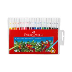 Faber-Castell - Faber-Castell Keçeli Kalem Yıkanabilir 20 Renk