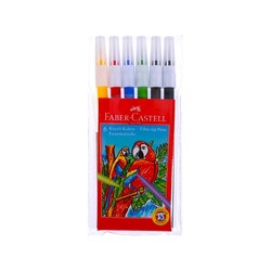 Faber-Castell - Faber Castell Keçeli Kalem Yıkanabilir 6 Renk 5067155106