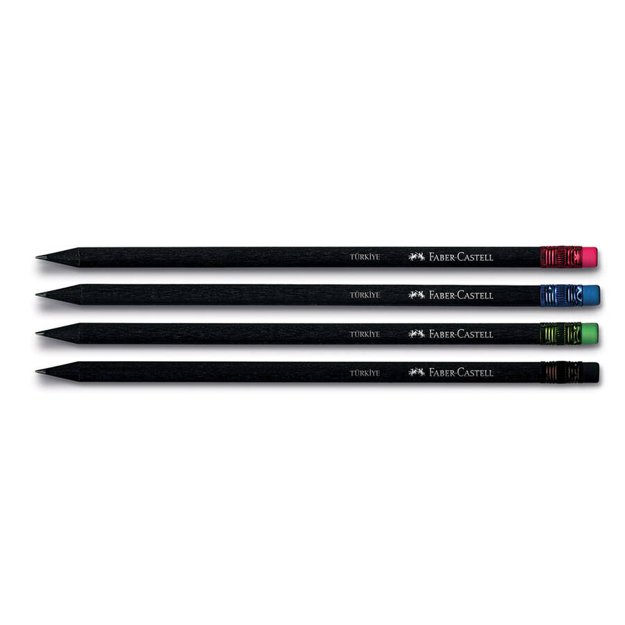 Faber Castell Kurşun Kalem HB Naturel Gövdeli Silgili Siyah