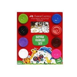 Faber-Castell - Faber-Castell Oyun Hamuru Hayvan Figürleri Seti 8x50 gr