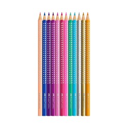 Faber-Castell - Faber-Castell Parlak Renkler Metal Kutu Pembe 12'li