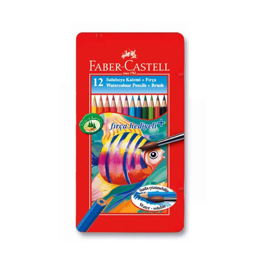 Faber Castell Redline Aquarell Kuru Boya Metal Kutu 12'li