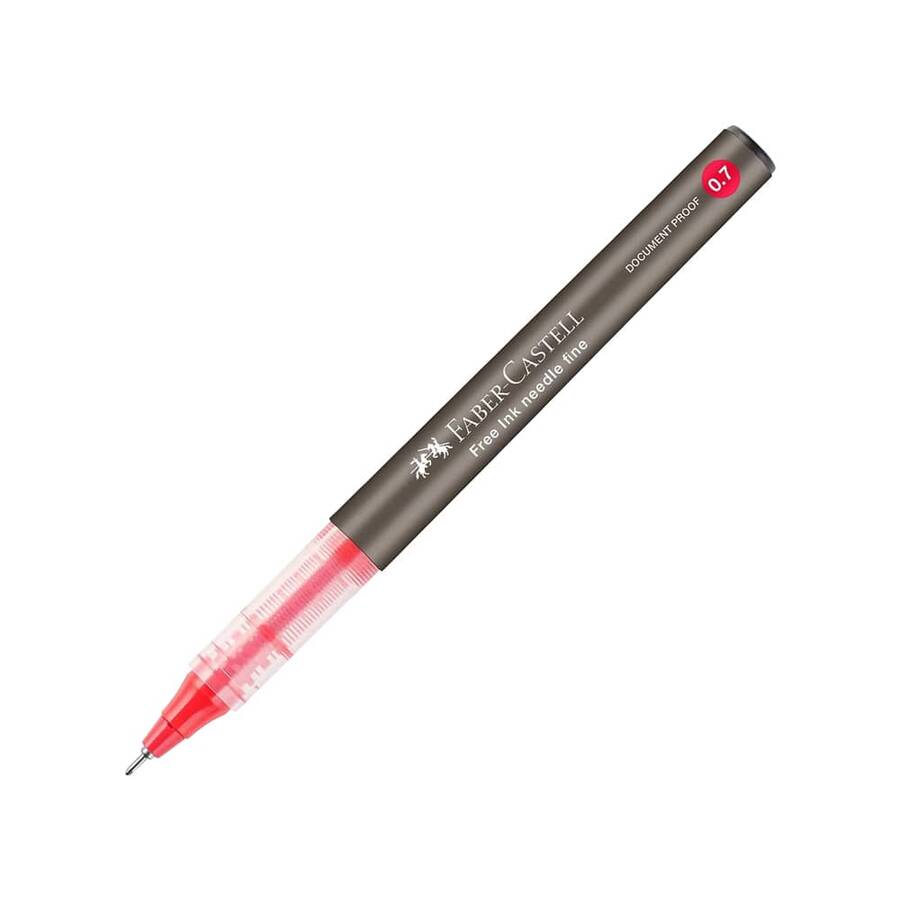 Faber-Castell Roller Kalem Free Ink Needle 0.7 mm Kırmızı