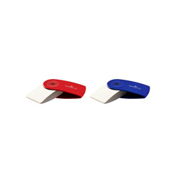 Faber Castell Silgi Sleeve Kırmızı-Mavi - Thumbnail