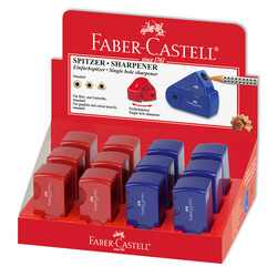 Faber Castell Sleeve Kalemtraş Kırmızı-Mavi - Thumbnail