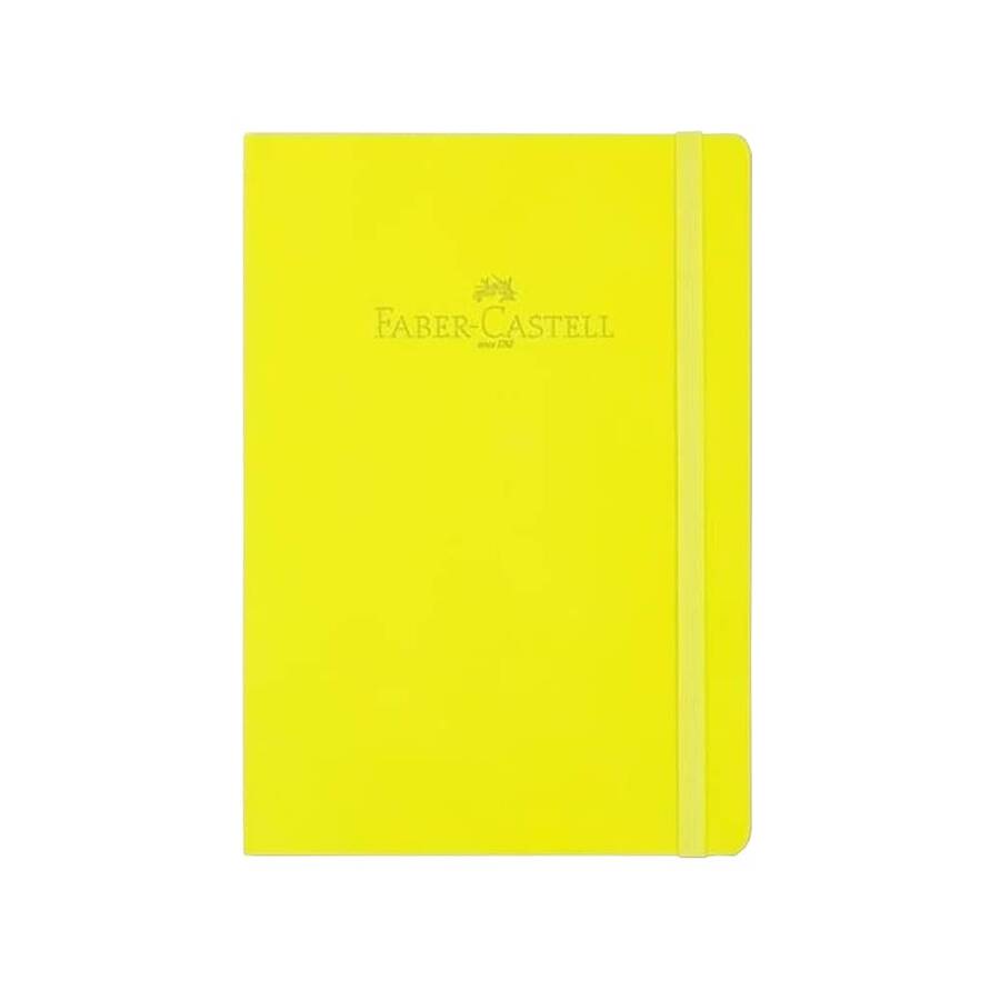 Faber Castell Suni Deri Lastikli Defter Neon A6 80 Yaprak Çizgili 