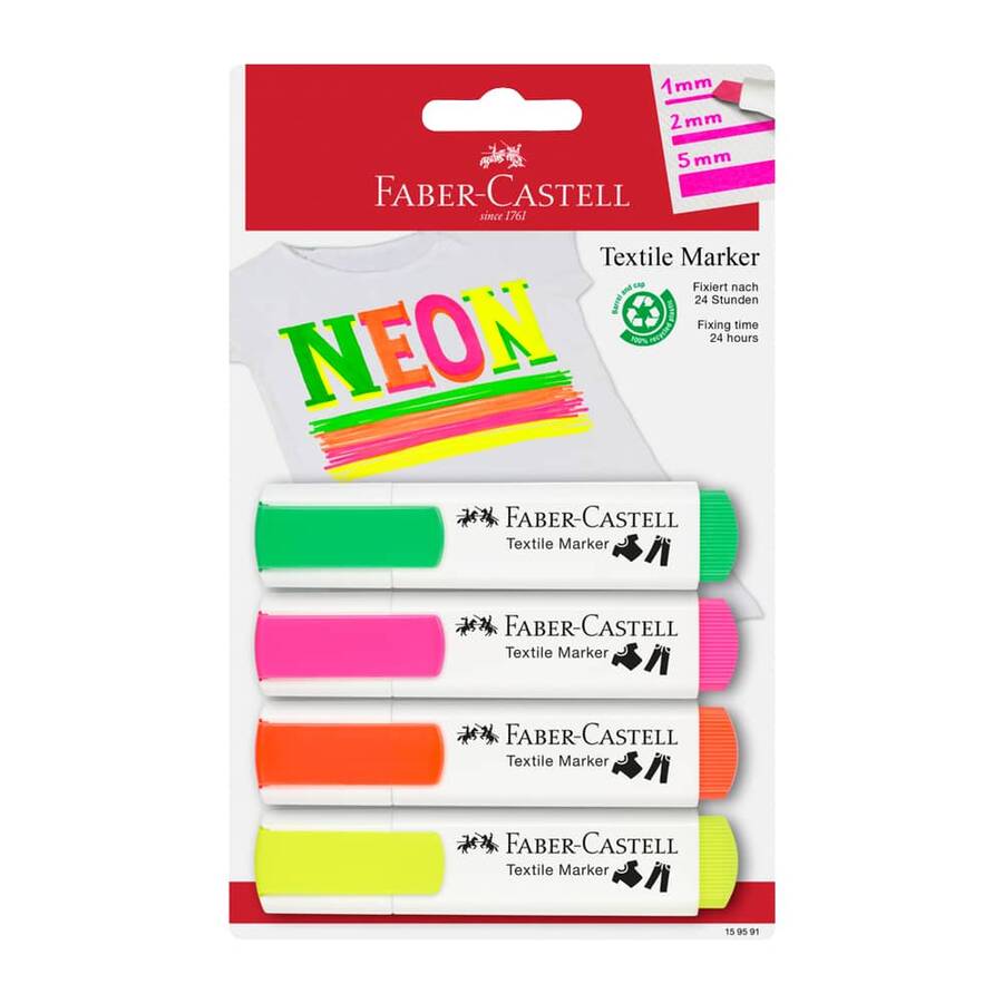 Faber-Castell Tekstil Markörü Neon 4'lü 
