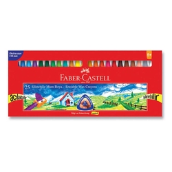 Faber-Castell - Faber Castell Wax Crayon Silinebilir Pastel Boya 25'li