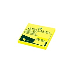 Faber-Castell - Faber Castell Yapışkan Not Kağıdı 50x50 mm Fosforlu Sarı