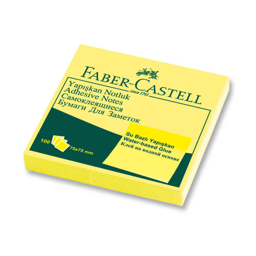Faber Castell Yapışkan Notluk 75 x 75 mm Sarı