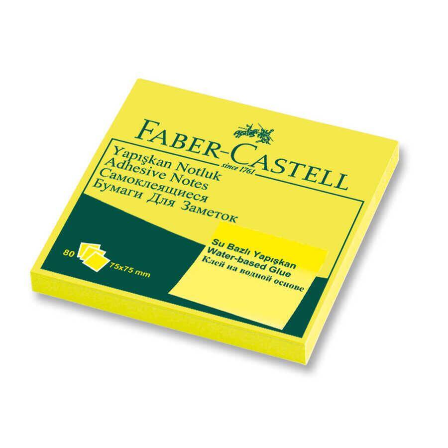 Faber Castell Yapışkan Notluk 75x75mm Fosforlu Sarı