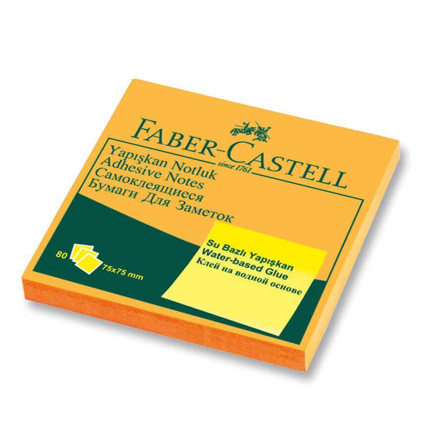 Faber Castell Yapışkan Notluk 75x75mm Fosforlu Turuncu