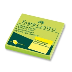 Faber-Castell - Faber Castell Yapışkan Notluk 75x75mm Fosforlu Yeşil