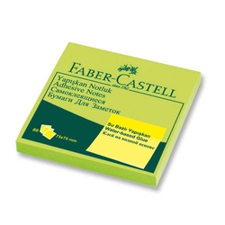 Faber-Castell - Faber Castell Yapışkan Notluk 75x75mm Fosforlu Yeşil