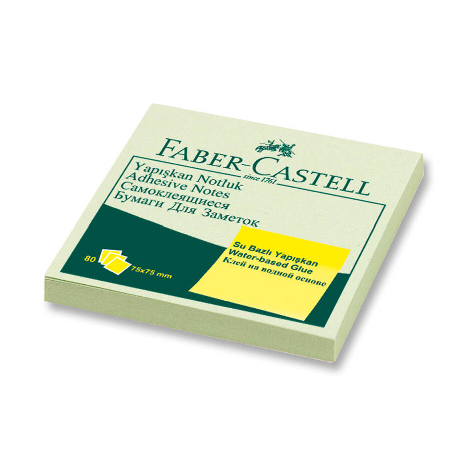 Faber Castell Yapışkan Notluk Harmony 75x75mm Yeşil