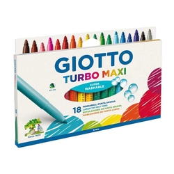 Giotto - Giotto Turbo Maxi Keçeli Boya Kalemi Askılı Paket 18'li