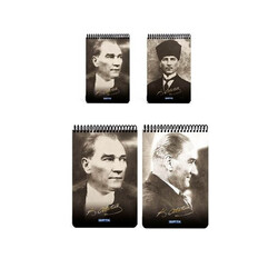 Gıpta Atatürk Spiralli Karton Kapak Bloknot A4 100 Yaprak Çizgili - Thumbnail