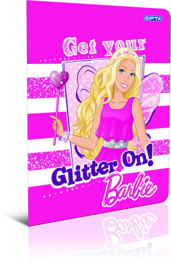 Gıpta Barbie Tel Dikişli Plastik Kapak Çizgili Defter A4 40 Yaprak 