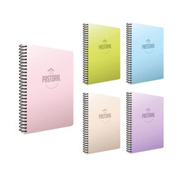 Gıpta - Gıpta Pastoral Defter Spiralli Plastik Kapak 17x24 96 Yaprak Kareli