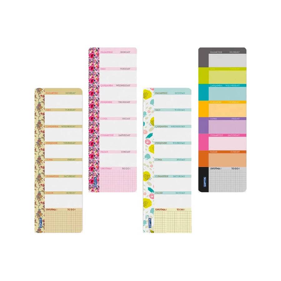 Gıpta Planner Tutkallı 10x34 cm 52 Yaprak 1234