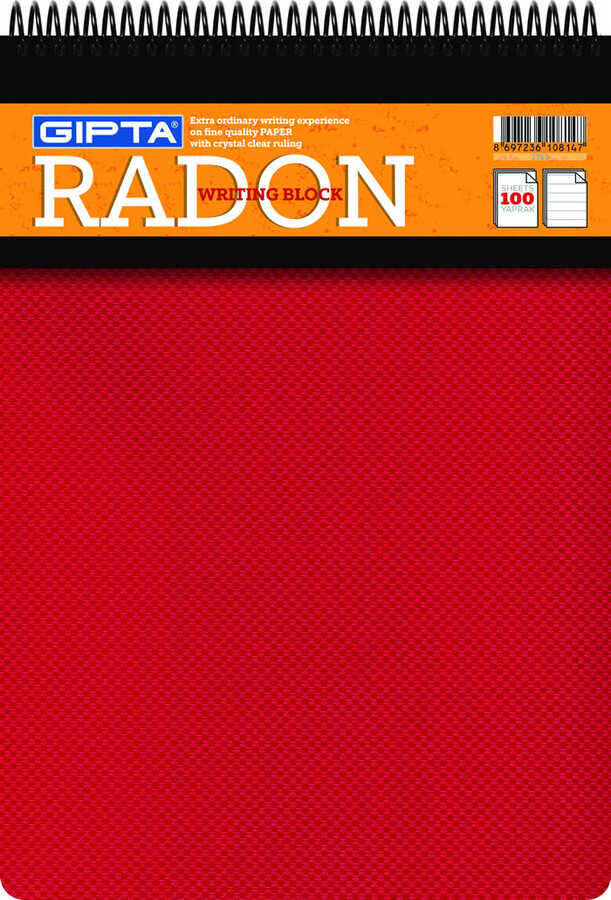 Gıpta Radon Spiralli Polipropilen Kapaklı Bloknot A4 Çizgili