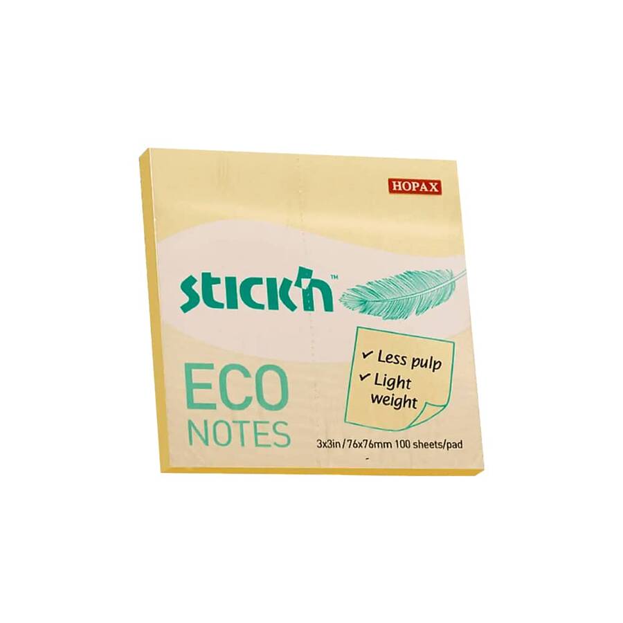 Gıpta Stick'n Eco Notes 76x76 mm 100 Yaprak Pastel Sarı