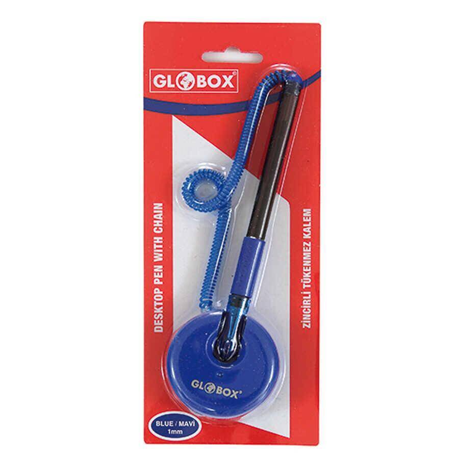 Globox 1032 Zincirli Tükenmez Vezne Kalemi 1 mm Mavi