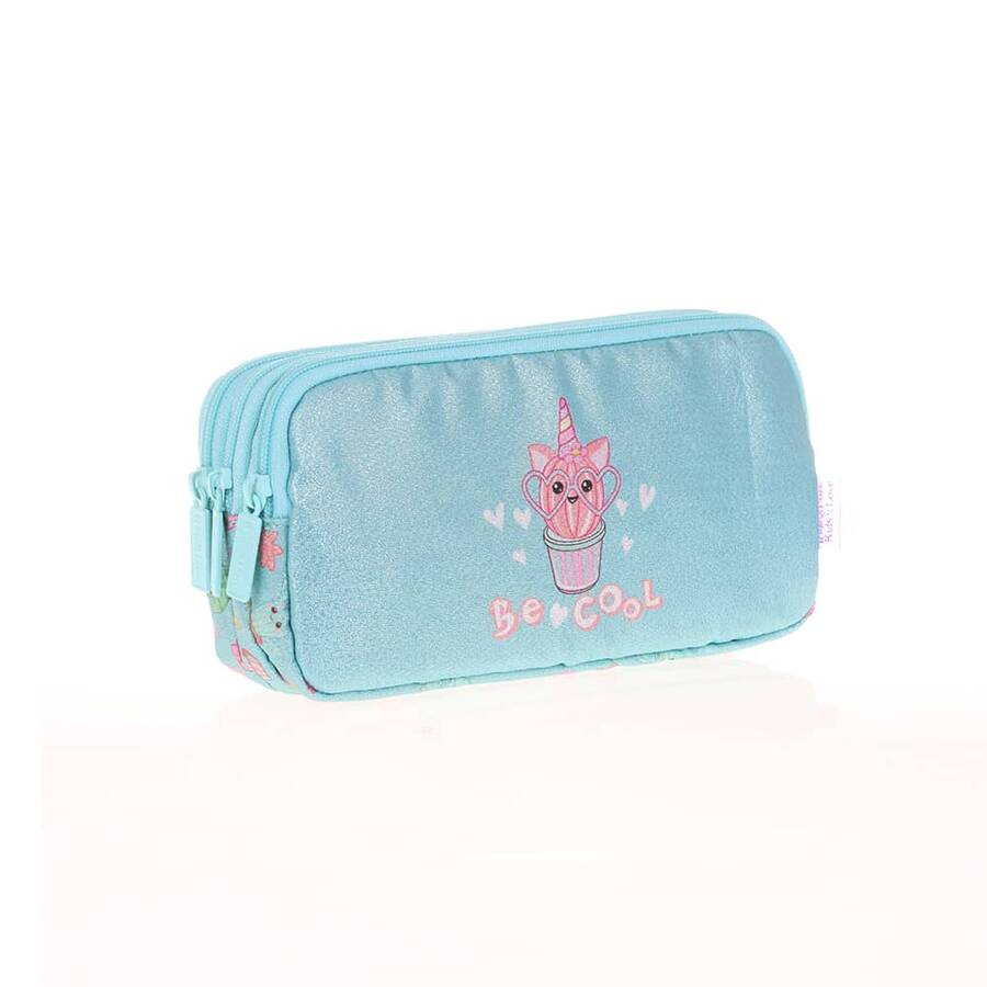 Kaukko Kalem Çantası Kids&Love 3 Bölmeli Kapitone Cactus 8099