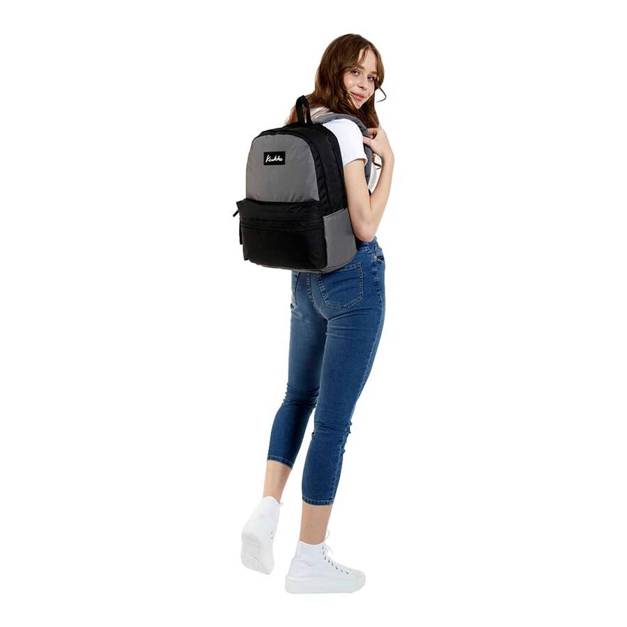 Kaukko Sırt Çantası Basic Duble Colors Gri-Siyah K1424