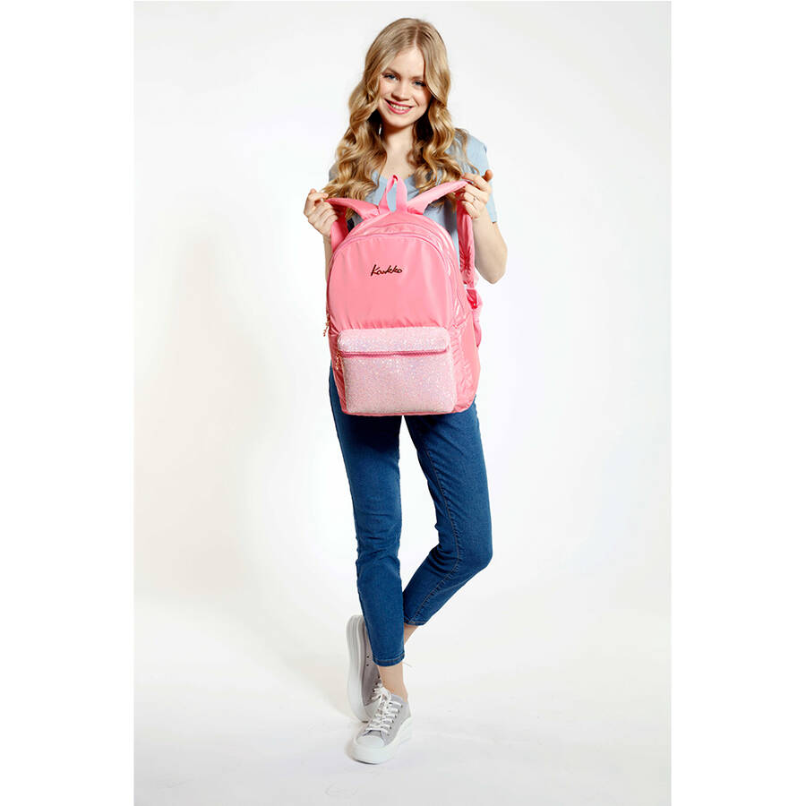 Kaukko Sırt Çantası Bright Taşlı-Rose