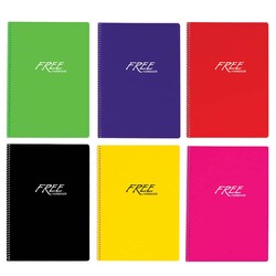 Keskin Color Free Spiralli Plastik Kapak Çizgili Defter A4 100 Yaprak - Thumbnail