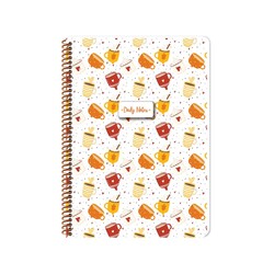 Keskin Color - Keskin Color Defter Coffee Spiralli Karton Kapak A4 80 Yaprak Kareli