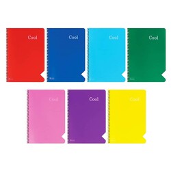 Keskin Color - Keskin Color Defter Cool Spiralli Pp Kapak A4 72 Yaprak Çizgisiz