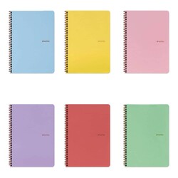 Keskin Color Defter Pastel Note Spiralli Pp Kapak A4 100 Yaprak Çizgili - Thumbnail