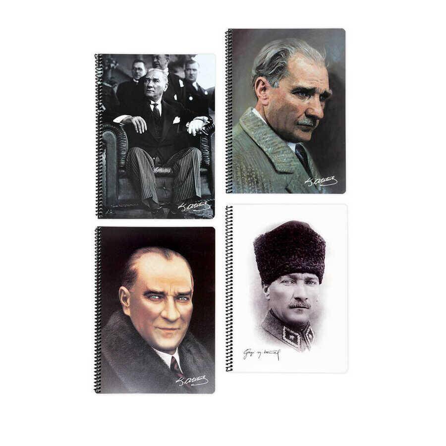 Keskin Color Defter pp Kapak Spiralli Atatürk A4 80 Yaprak Kareli