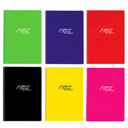 Keskin Color - Keskin Color Free Defter Spiralli Pp Kapak A4 200 Yaprak Düz