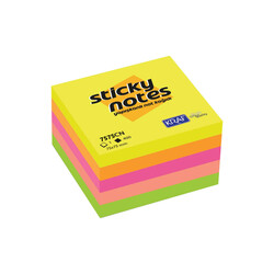 Kraf - Kraf Yapışkanlı Not Kağıdı Küp 75x75 mm 400 Yaprak Neon