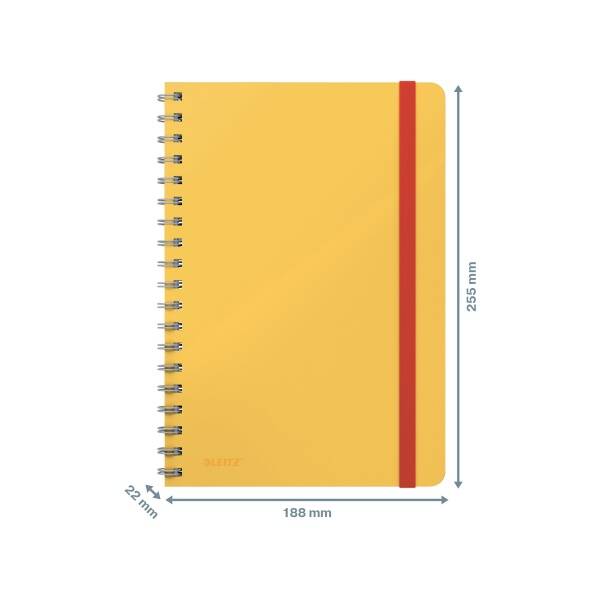 Leitz Cosy Soft Touch Spiralli Büyük Boy Çizgili Defter Sarı
