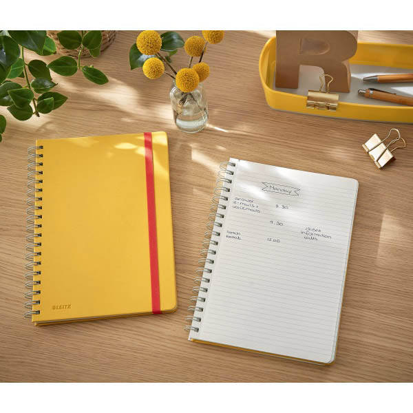 Leitz Cosy Soft Touch Spiralli Büyük Boy Çizgili Defter Sarı