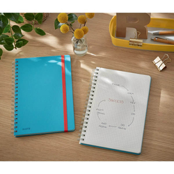 Leitz Cosy Soft Touch Spiralli Büyük Boy Kareli Defter, B5 Mavi - Thumbnail