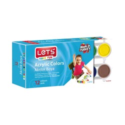 Lets - Lets Akrilik Boya Ana Renkler 12 Renk 25 mg