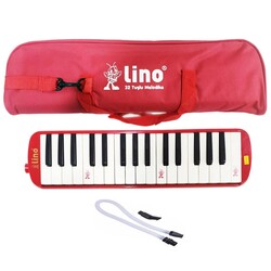 Lino - Lino Bez Çantalı Melodika 32 Tuşlu Kırmızı