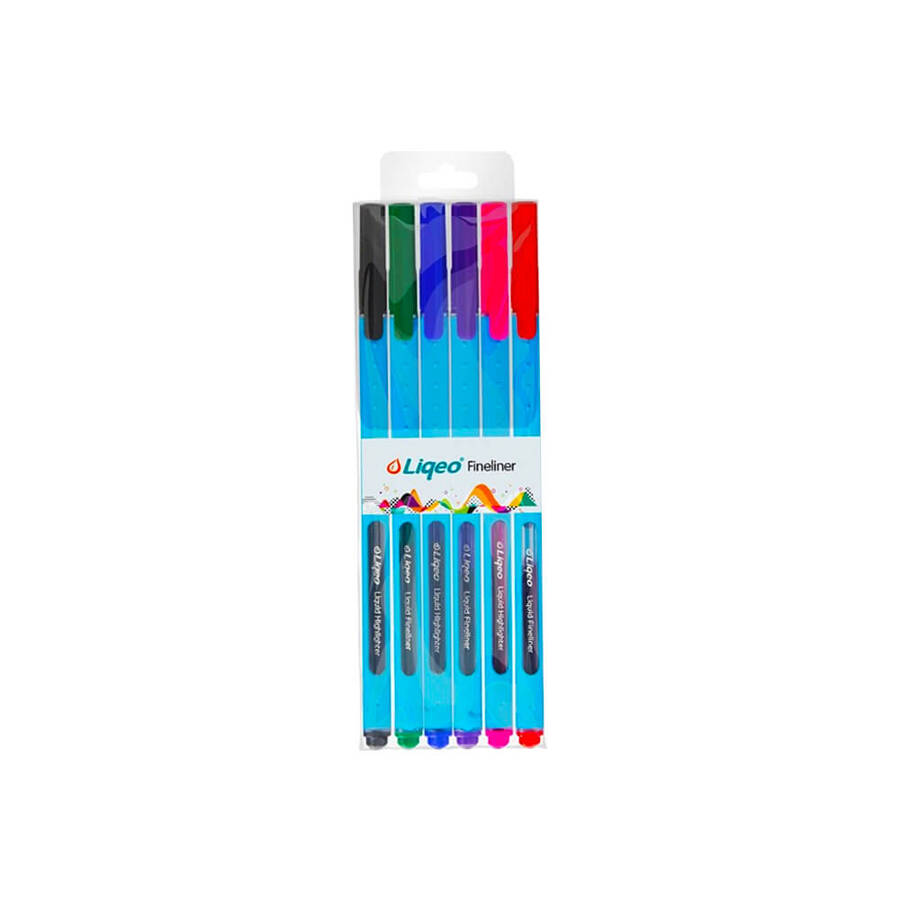 Liqeo Fineliner Kalem 6'Lı Pvc Paket