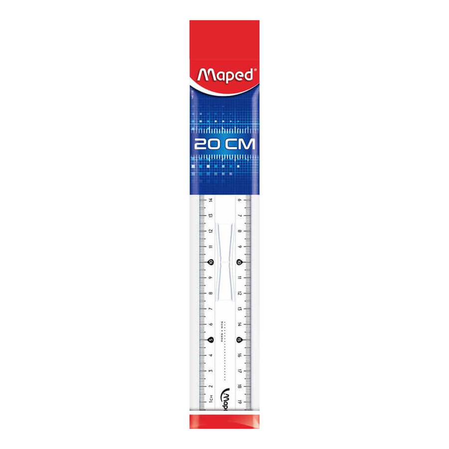 Maped Cetvel Çift Desimetre Kristal 20 cm