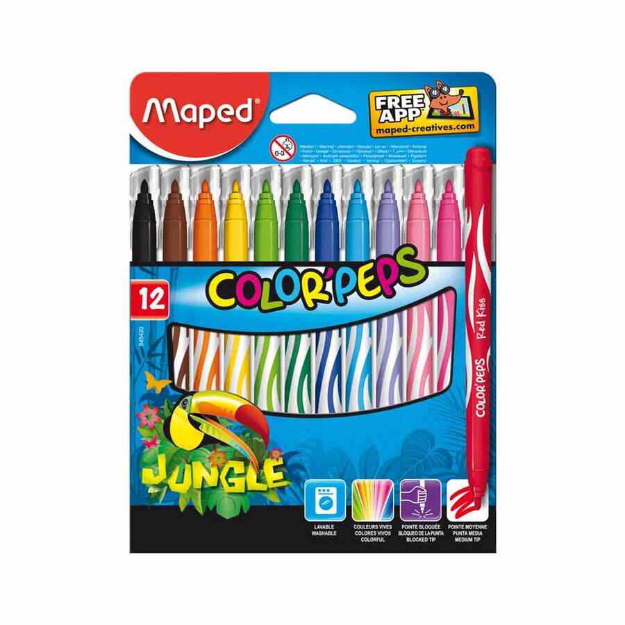 Maped Jungle Keçeli Kalem 12'li