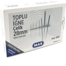Mas - Mas 1656 Toplu İğne Çelik Nikel Kaplama 28 mm 8'li