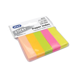 Mas Yapışkanlı Kağıt Ayraç 15x50 mm Neon 100 Sayfa 5 Renk - Thumbnail