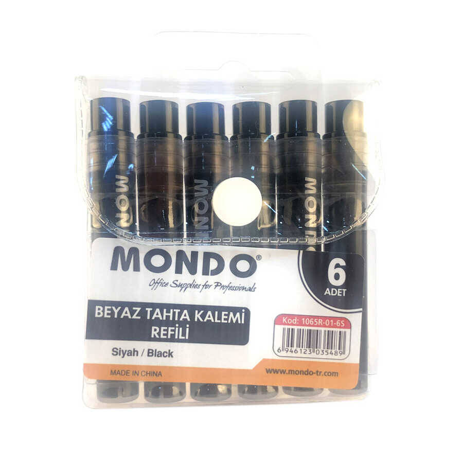 Mondo Beyaz Tahta Kalem Kartuşu Siyah 6'lı Set
