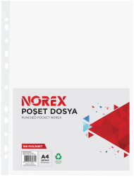 Noki - Noki Delikli Poşet Dosya Süper Eco A4 100'lü Paket