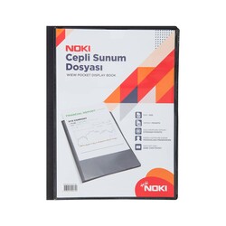 Noki - Noki Sunum Dosyası Cepli 40 Yaprak A4 Siyah